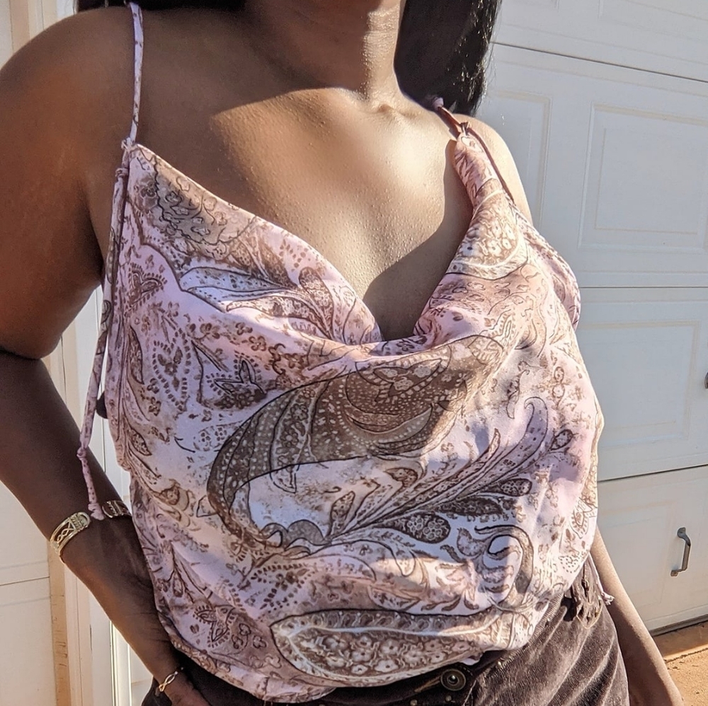 Summer Dainty Sheer Pink XL Halter top!
